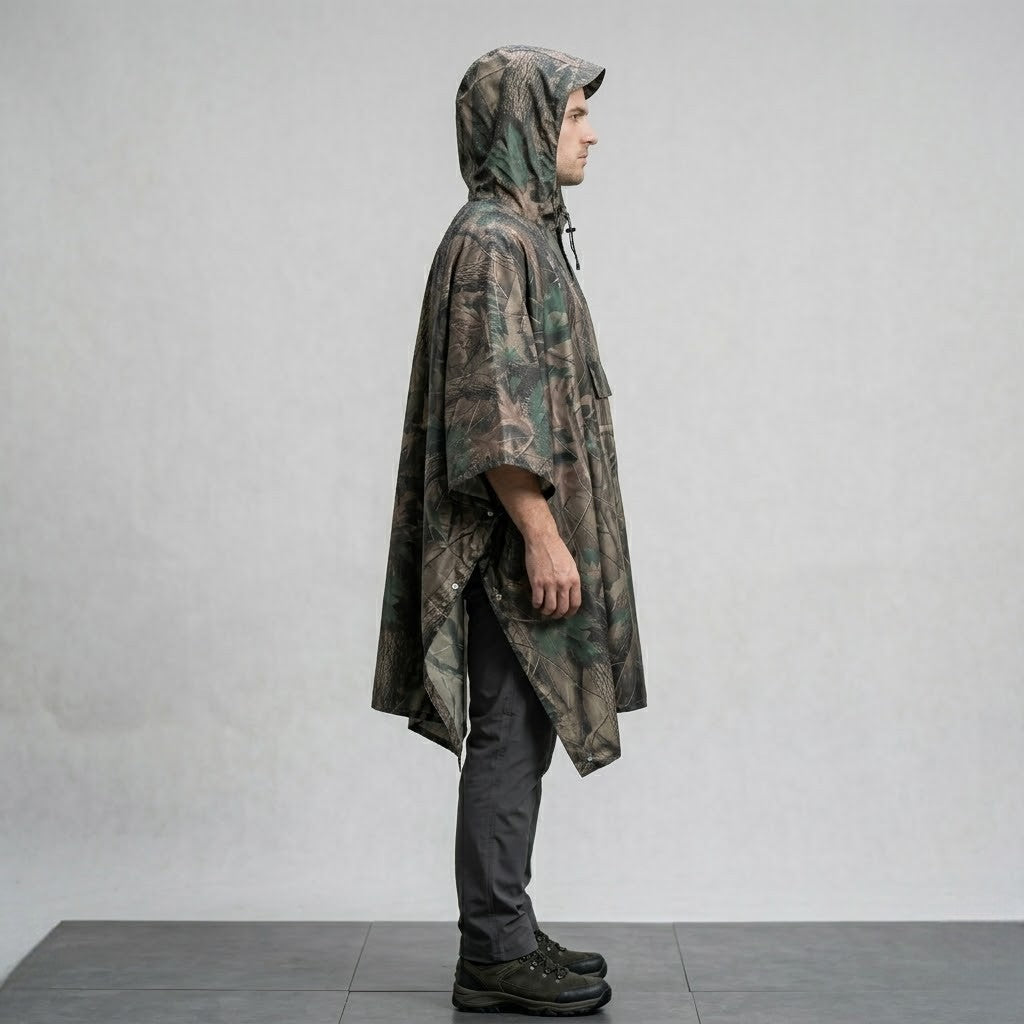 Poncho pluie homme camouflage forêt