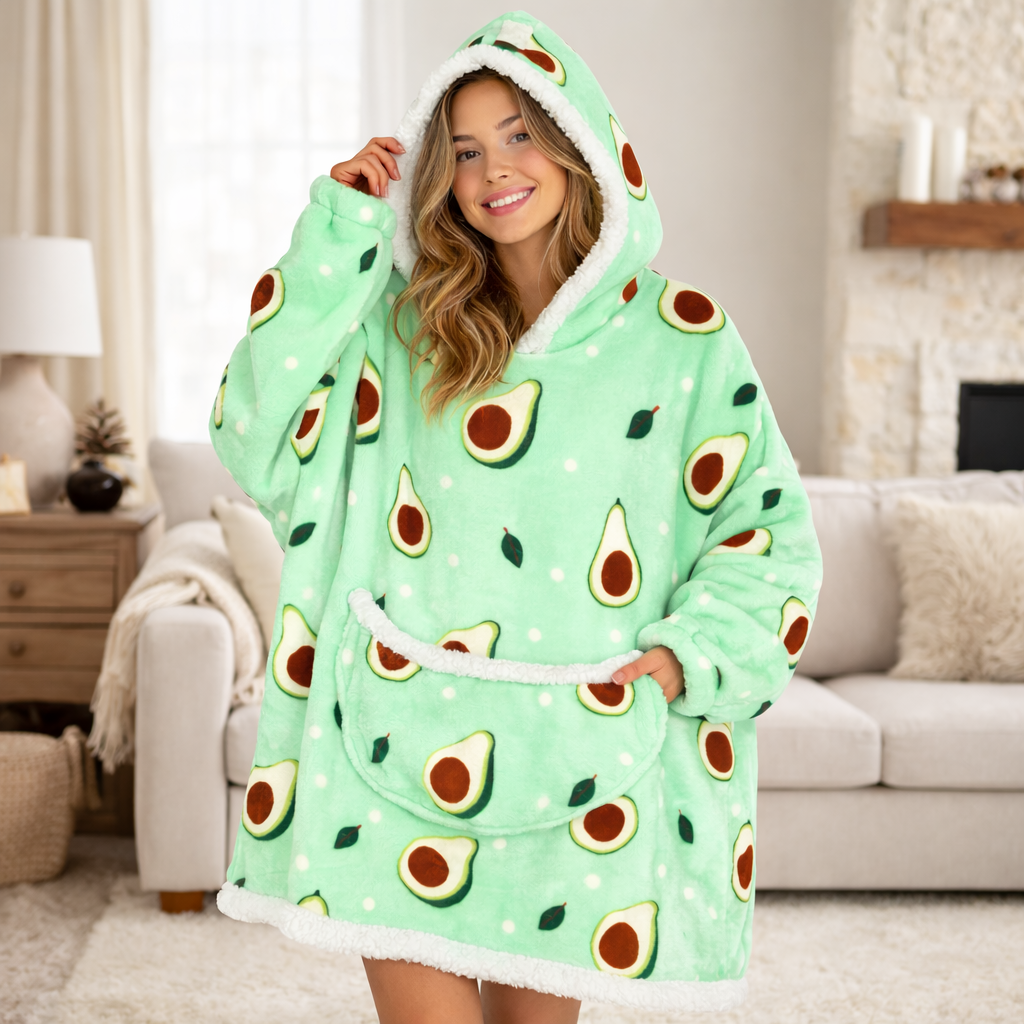 Poncho polaire femme avocat