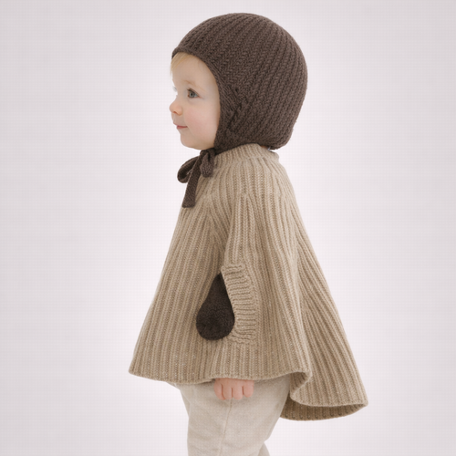 Poncho chaud bébé tricot
