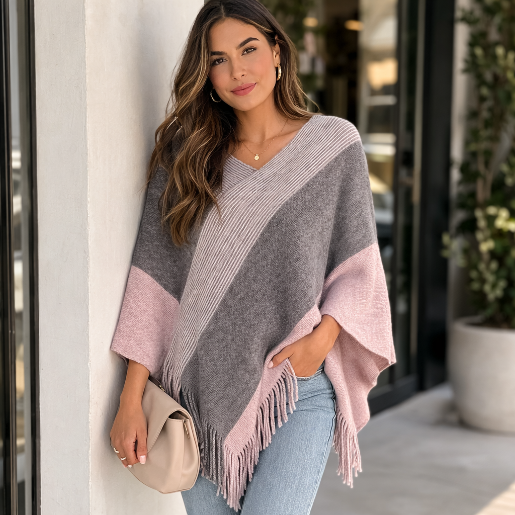 Poncho en laine femme moderne
