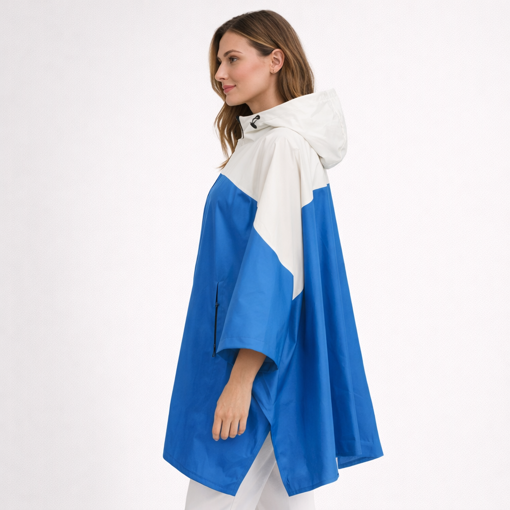 Poncho pluie femme bicolore