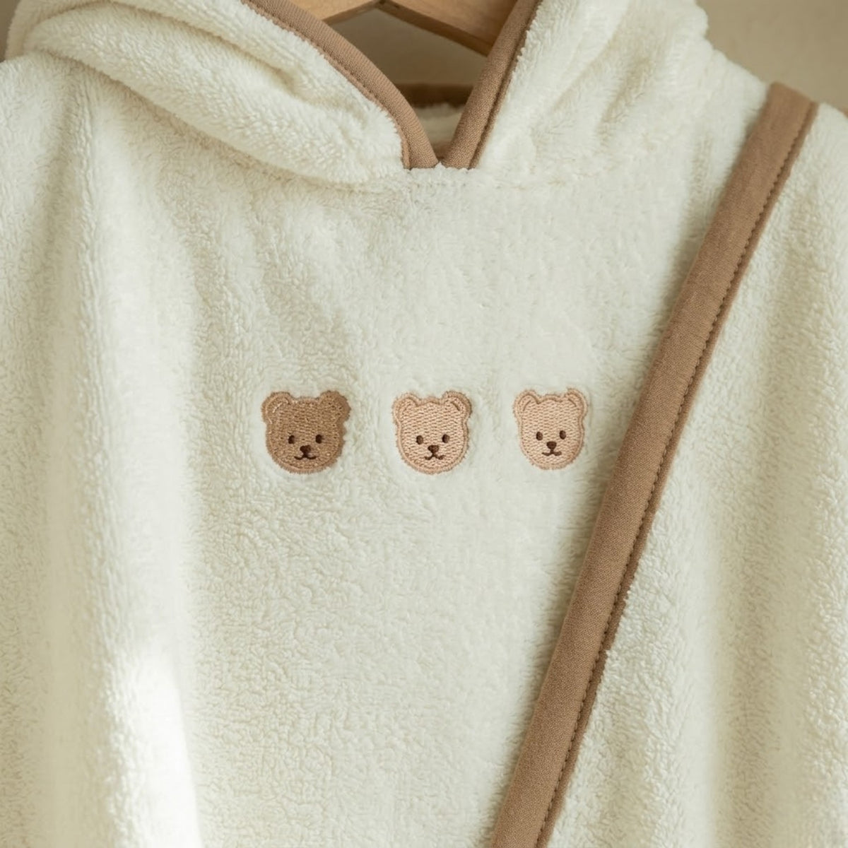Poncho plage bébé motif ourson