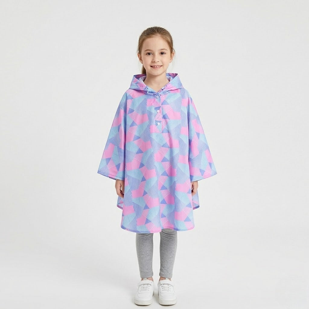 Poncho pluie enfant formes géométriques