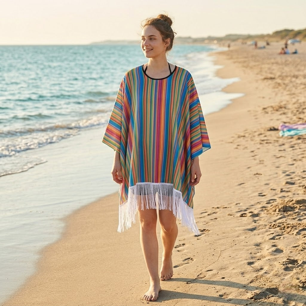 Poncho mexicain à franges