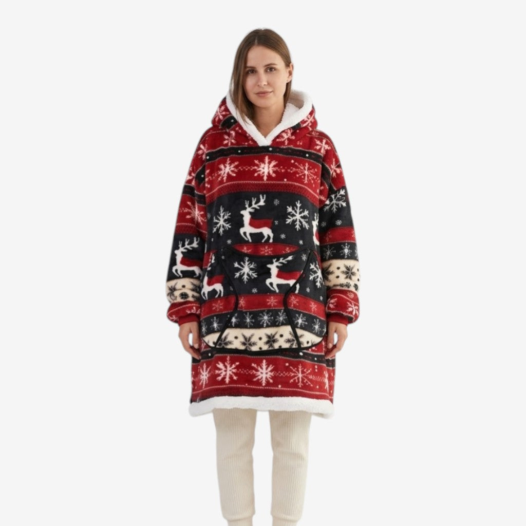 Poncho polaire femme Noël