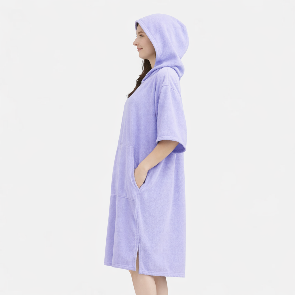 Poncho de bain femme uni