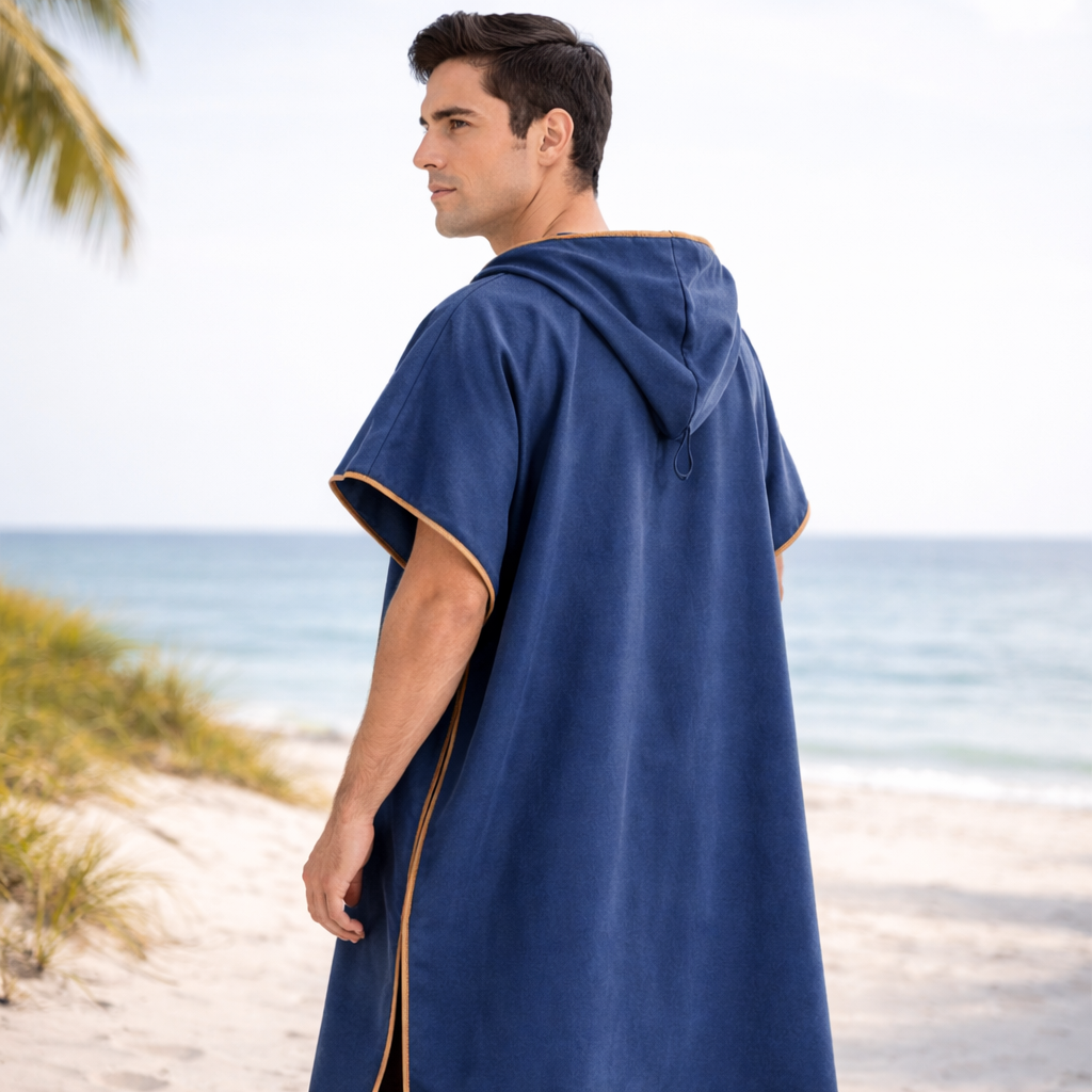 Poncho plage homme microfibre