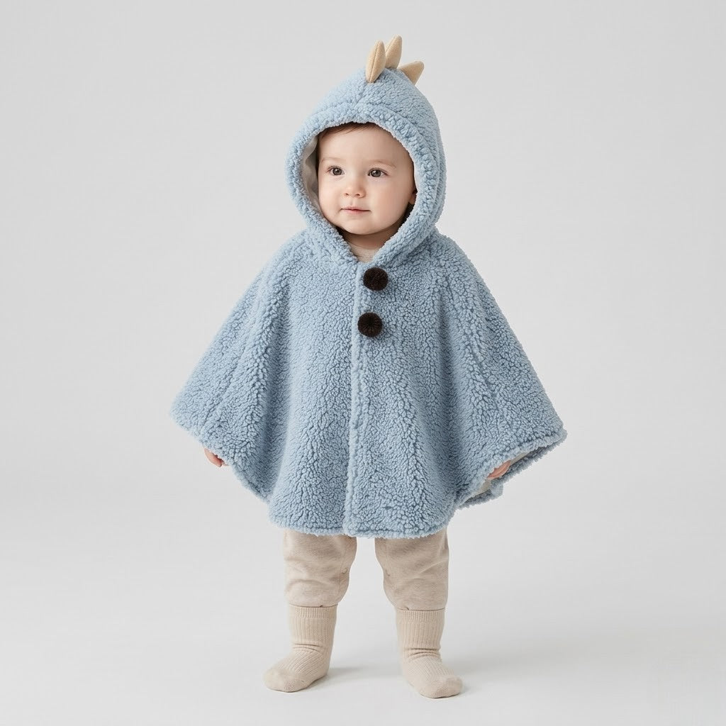 Poncho chaud bébé oreilles d’ourson