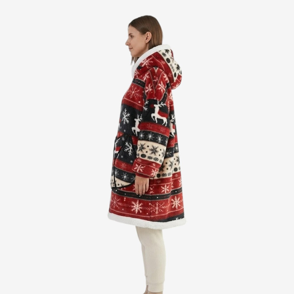 Poncho polaire femme Noël