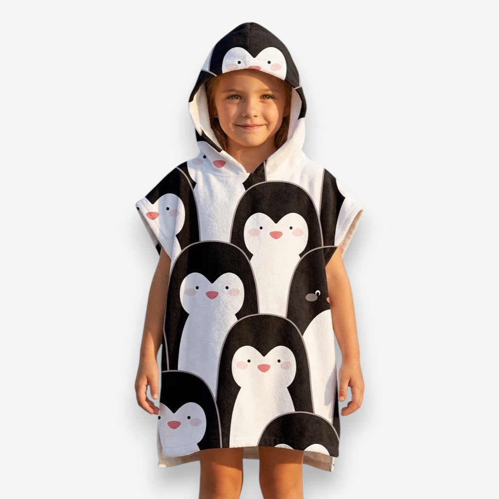 Poncho de plage enfant pinguouin