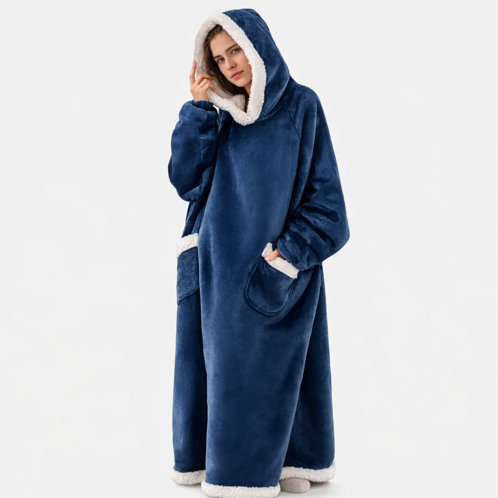 Poncho polaire femme long