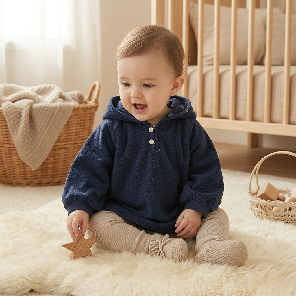 Poncho chaud bébé à capuche