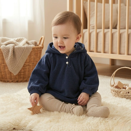 Poncho chaud bébé à capuche