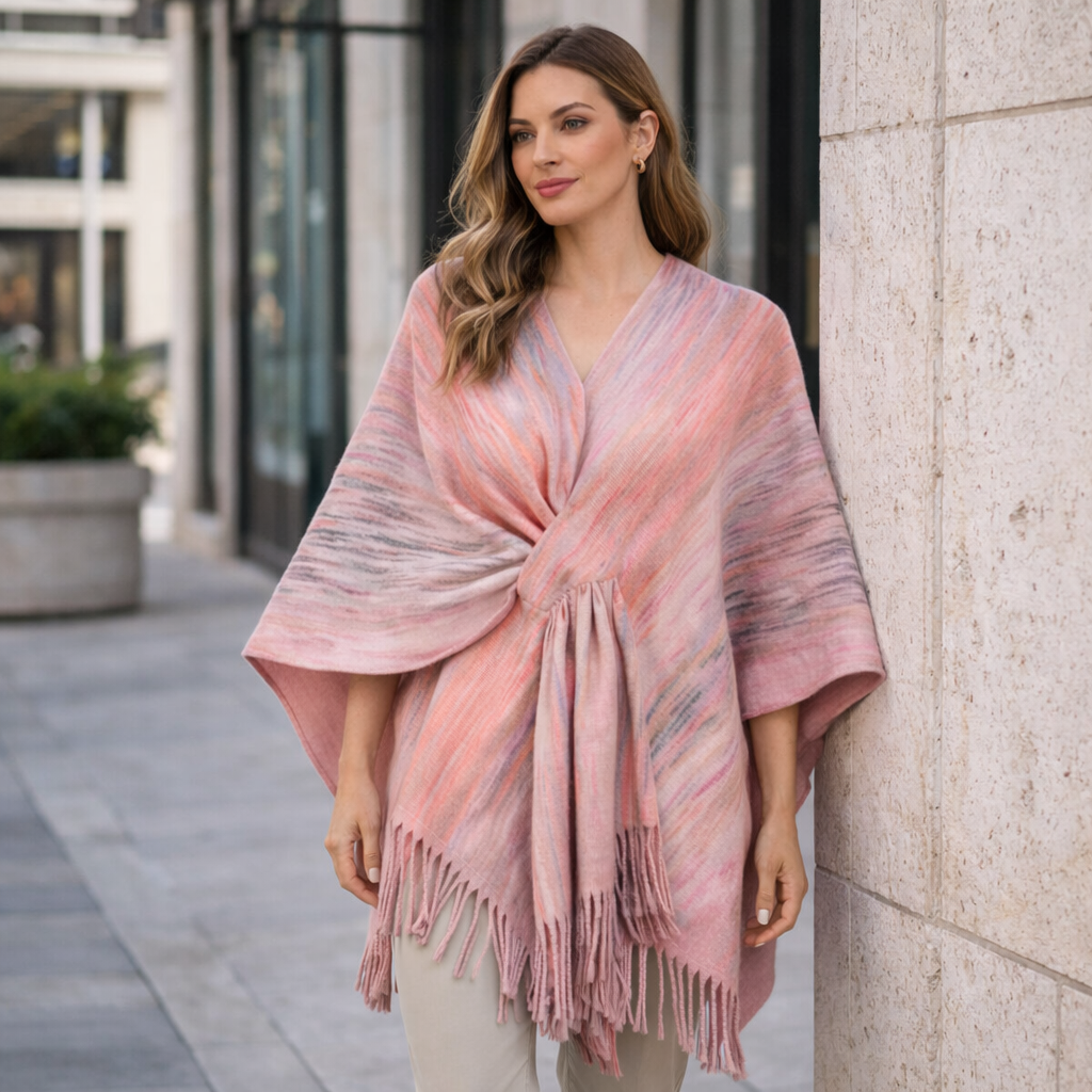 Poncho Élégance Tissée