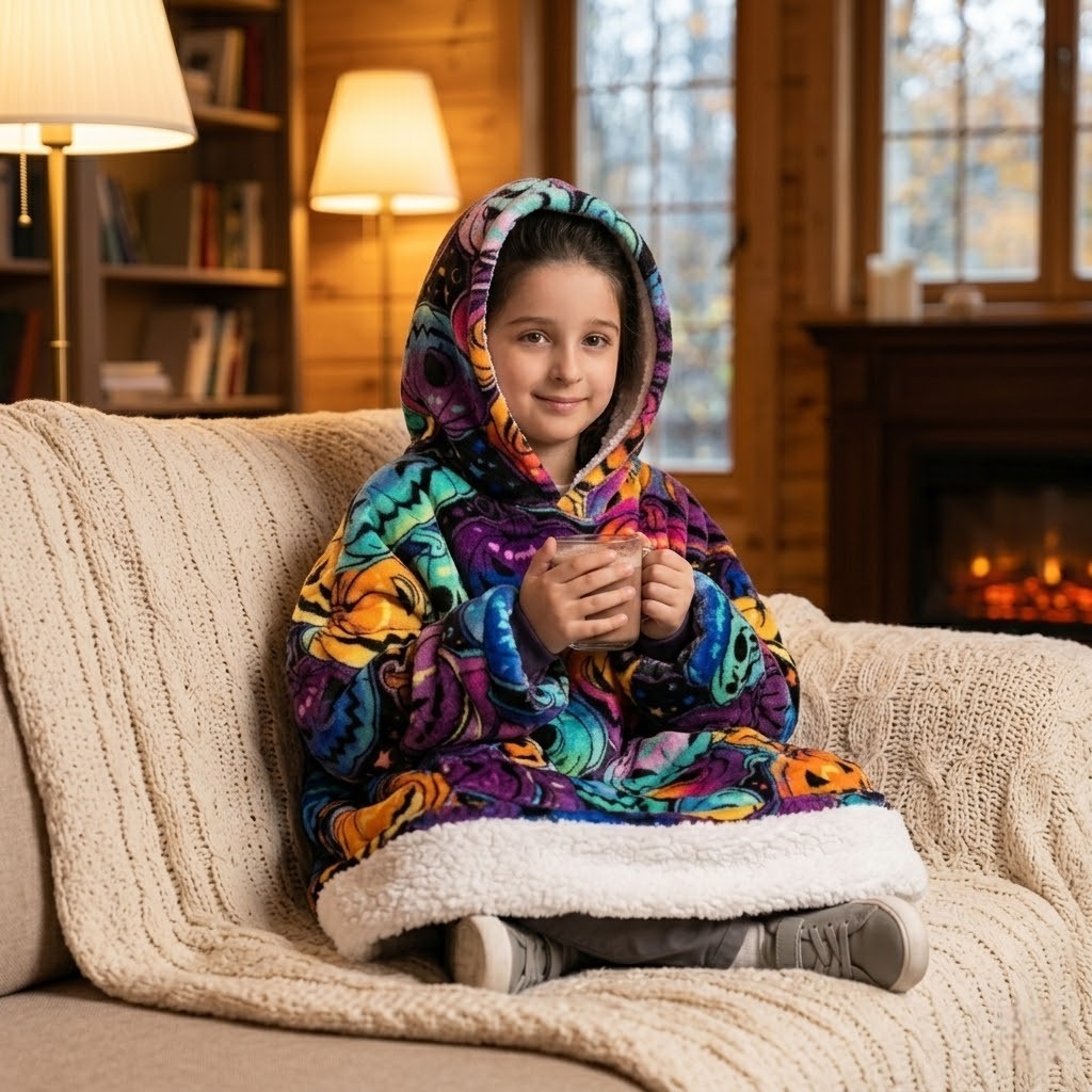 Poncho polaire enfant halloween