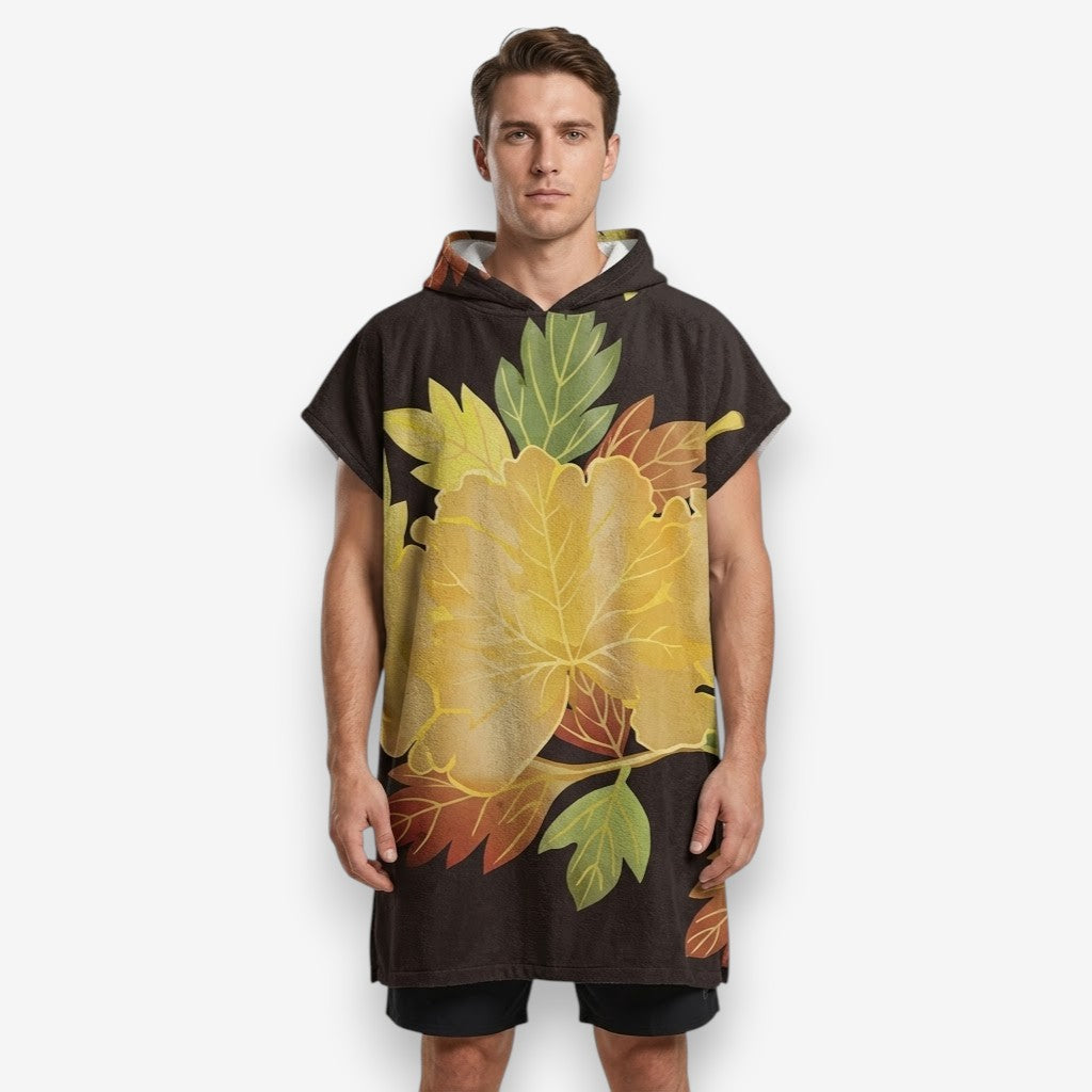 Poncho piscine homme fleurs
