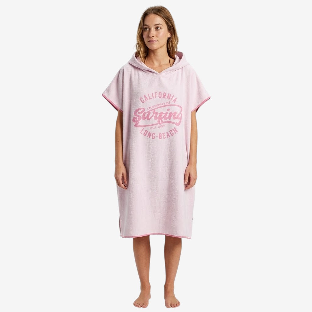 Poncho plage femme rose