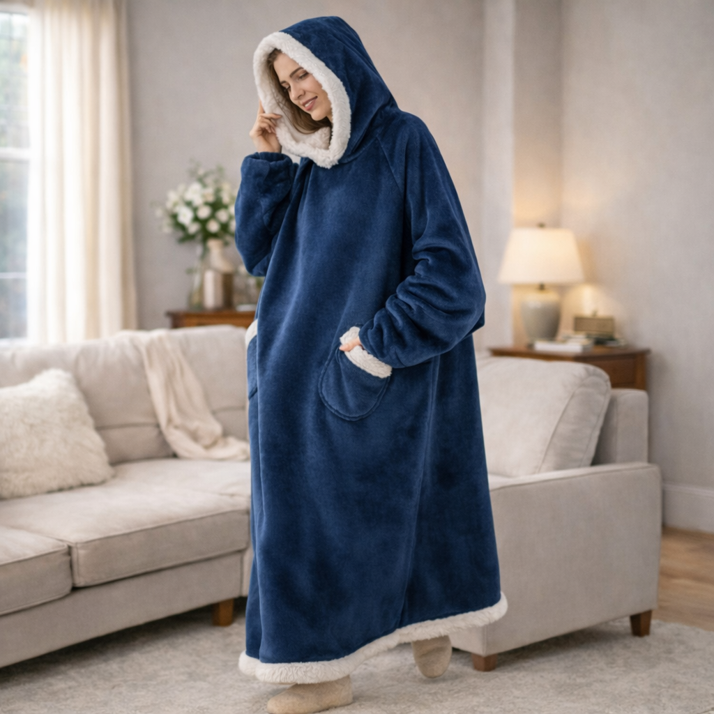 Poncho polaire femme long