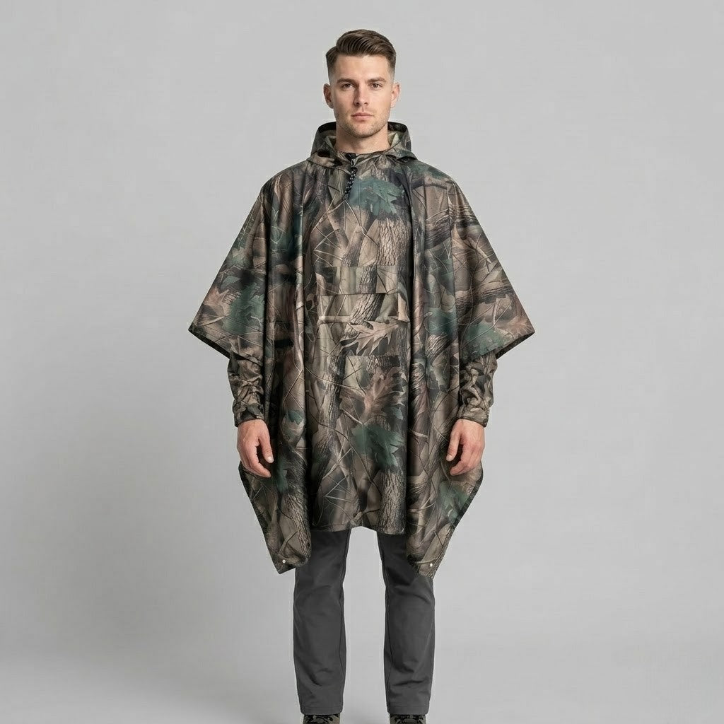 Poncho pluie homme camouflage forêt