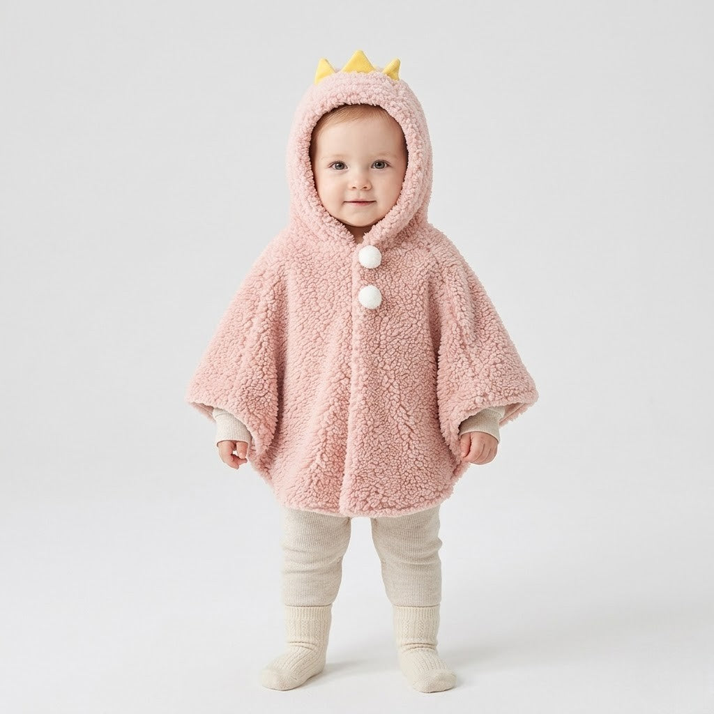 Poncho chaud bébé oreilles d’ourson