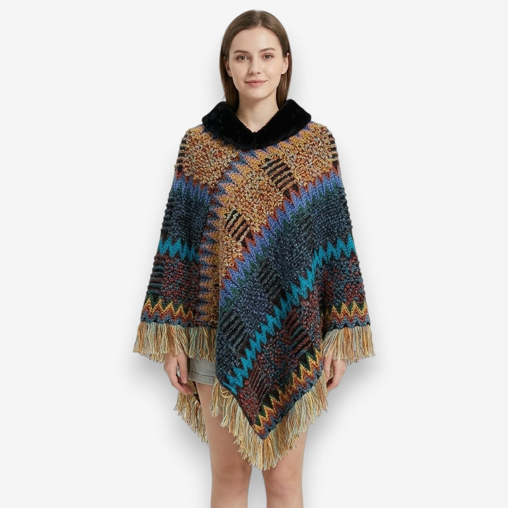 Poncho mexicain en laine
