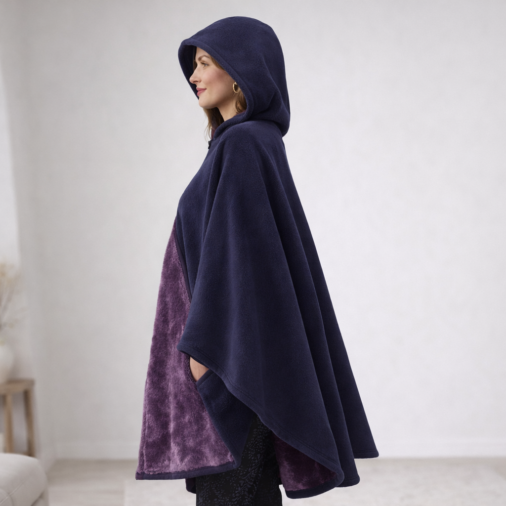 Poncho polaire femme cocooning élégant