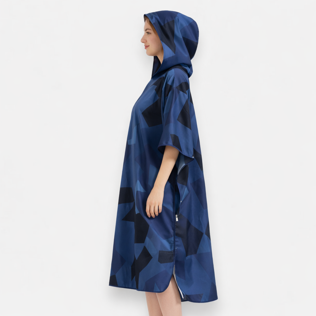 Poncho surf femme imprimé géométrique