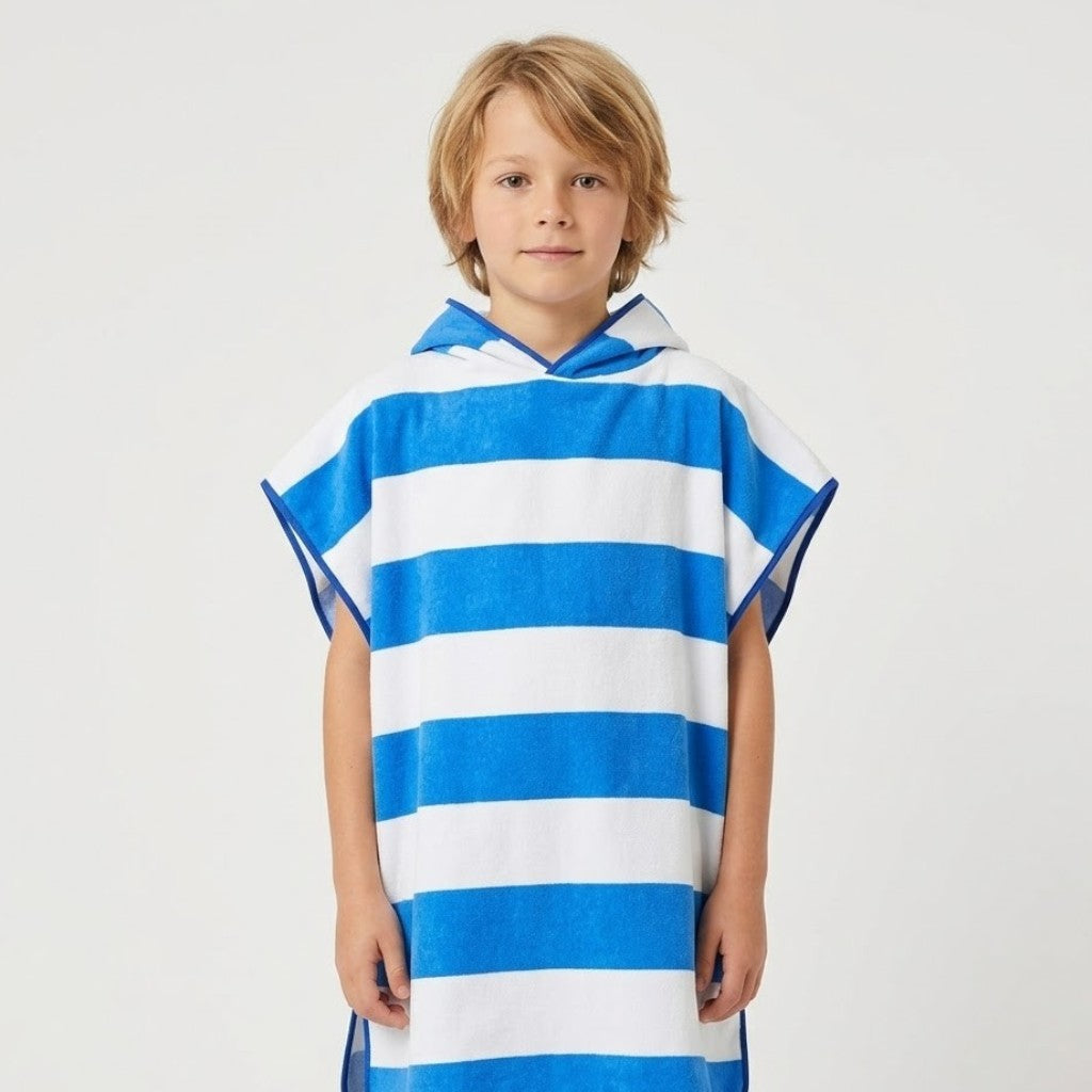Poncho de bain enfant à rayures
