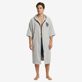 Poncho surf homme gris avec motifs