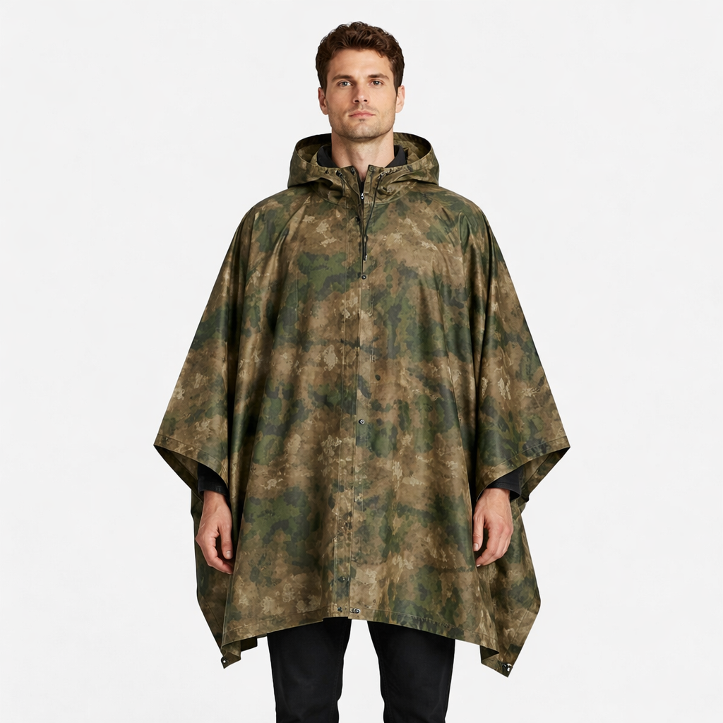 Poncho pluie homme camouflage imperméable