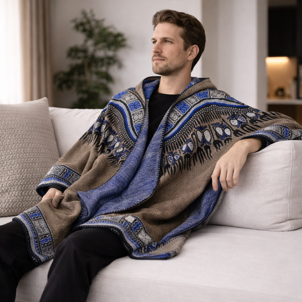 Poncho chaud homme élégant