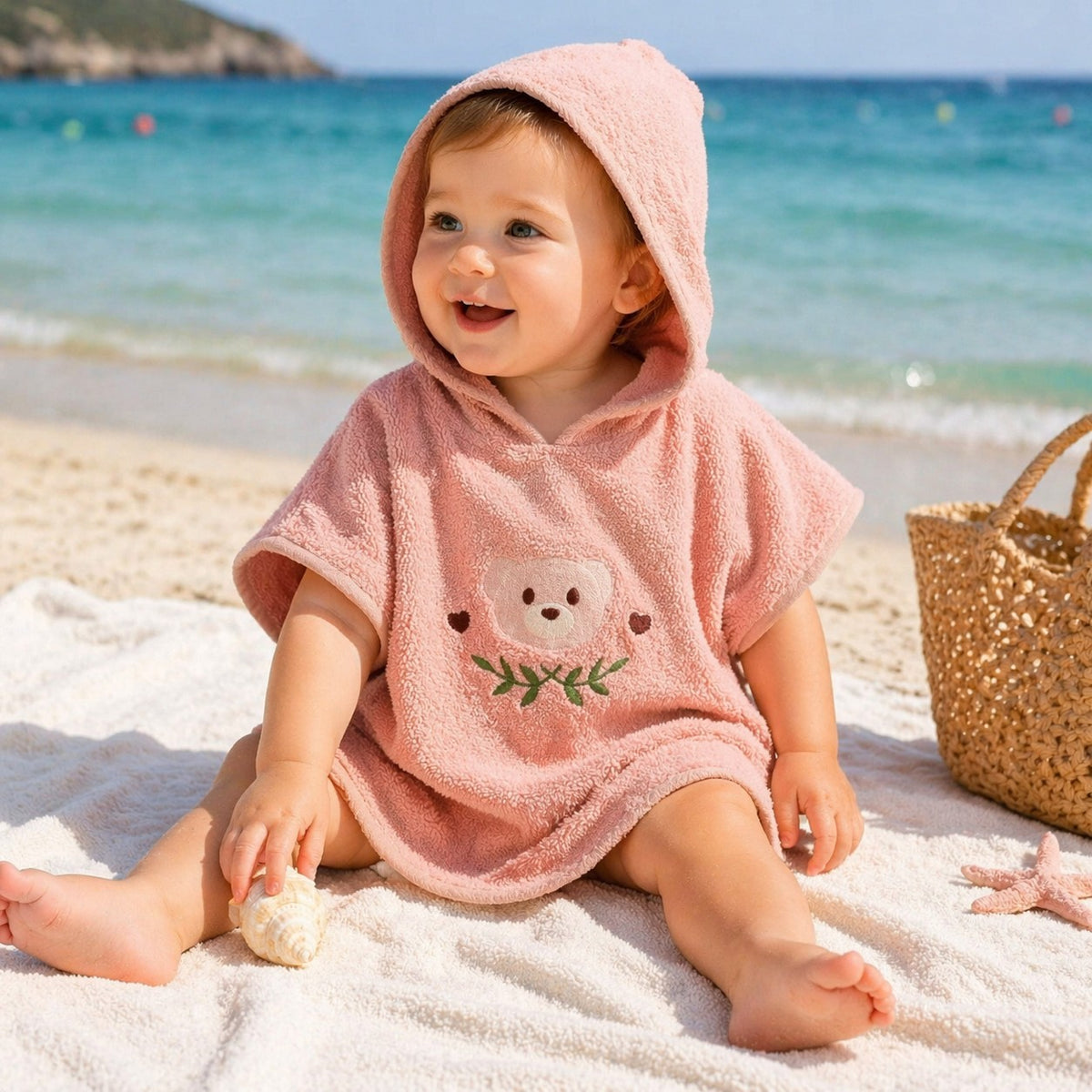 Poncho bébé plage
