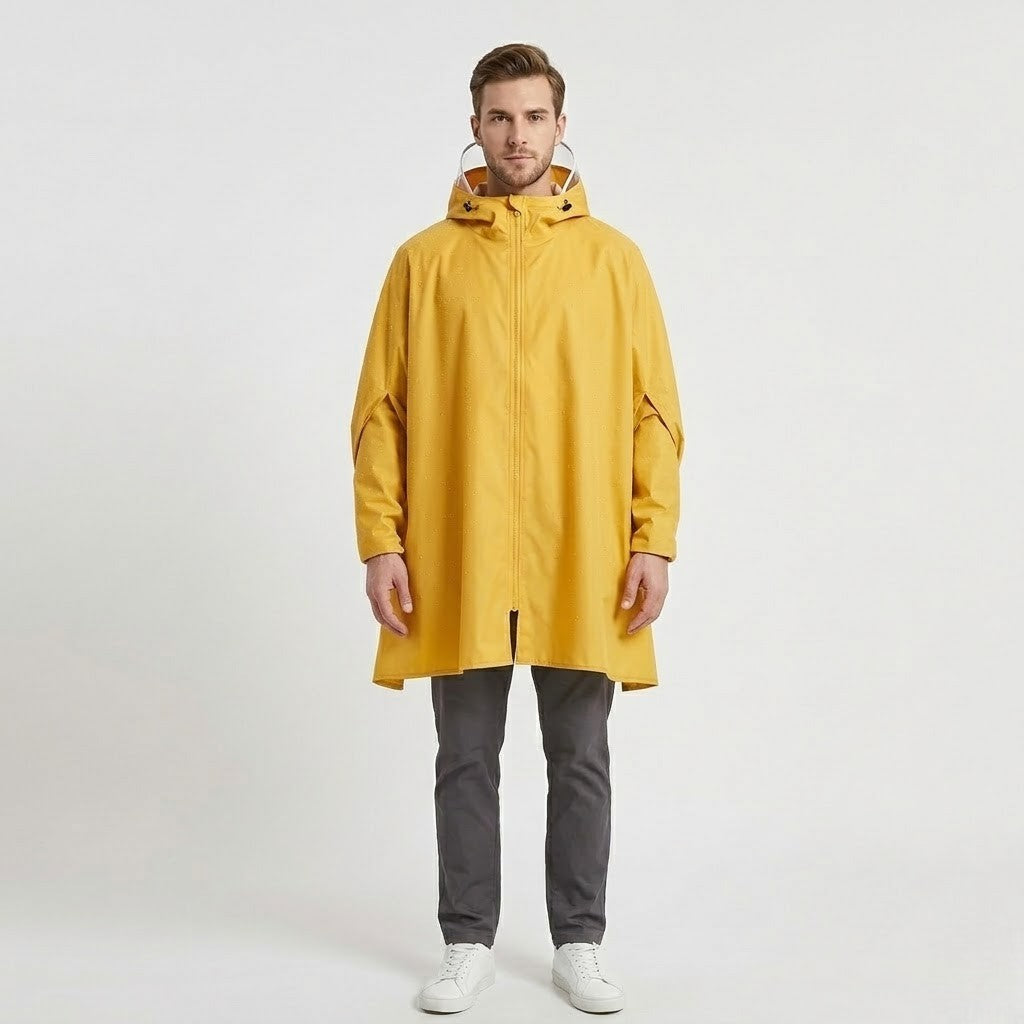 Poncho pluie homme jaune