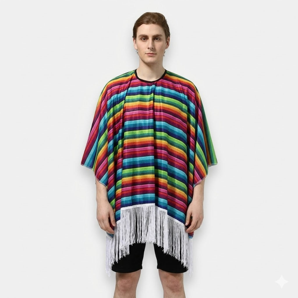 Poncho mexicain à rayures
