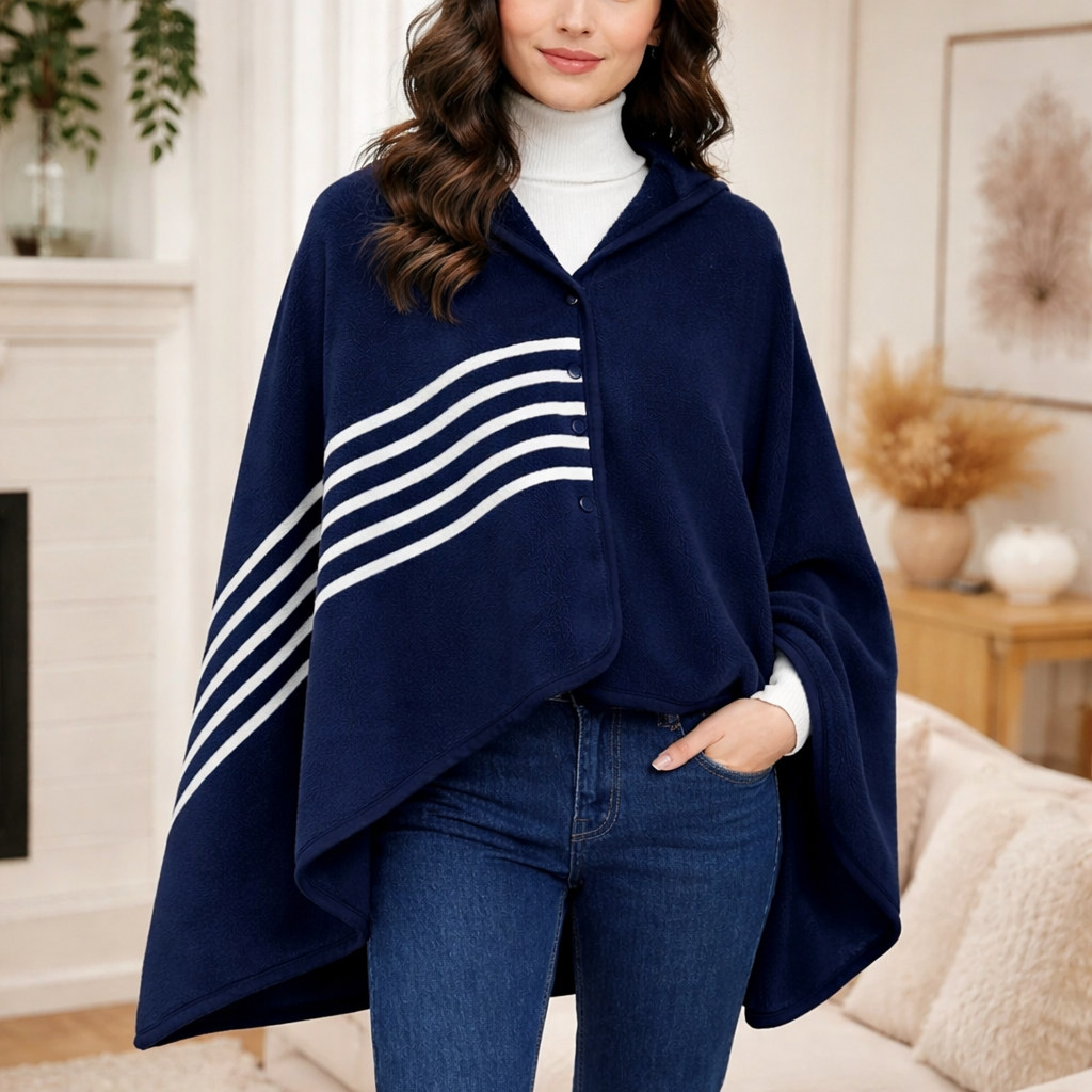 Poncho polaire femme style marin