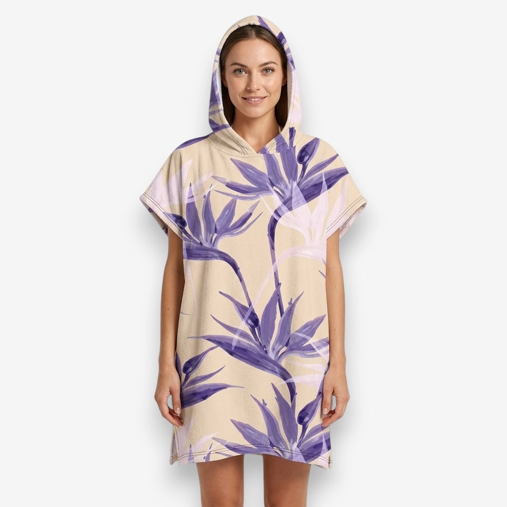 Poncho de bain femme florale