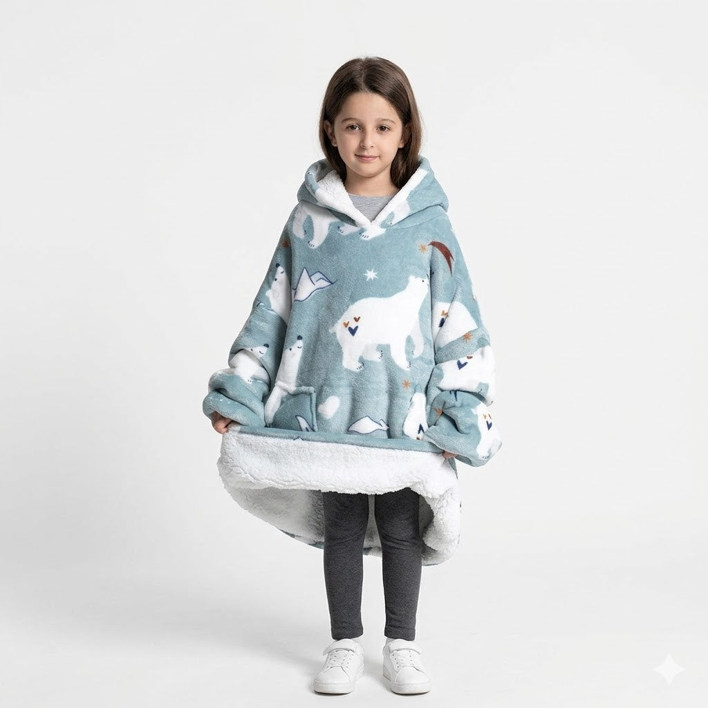 Poncho polaire enfant ours