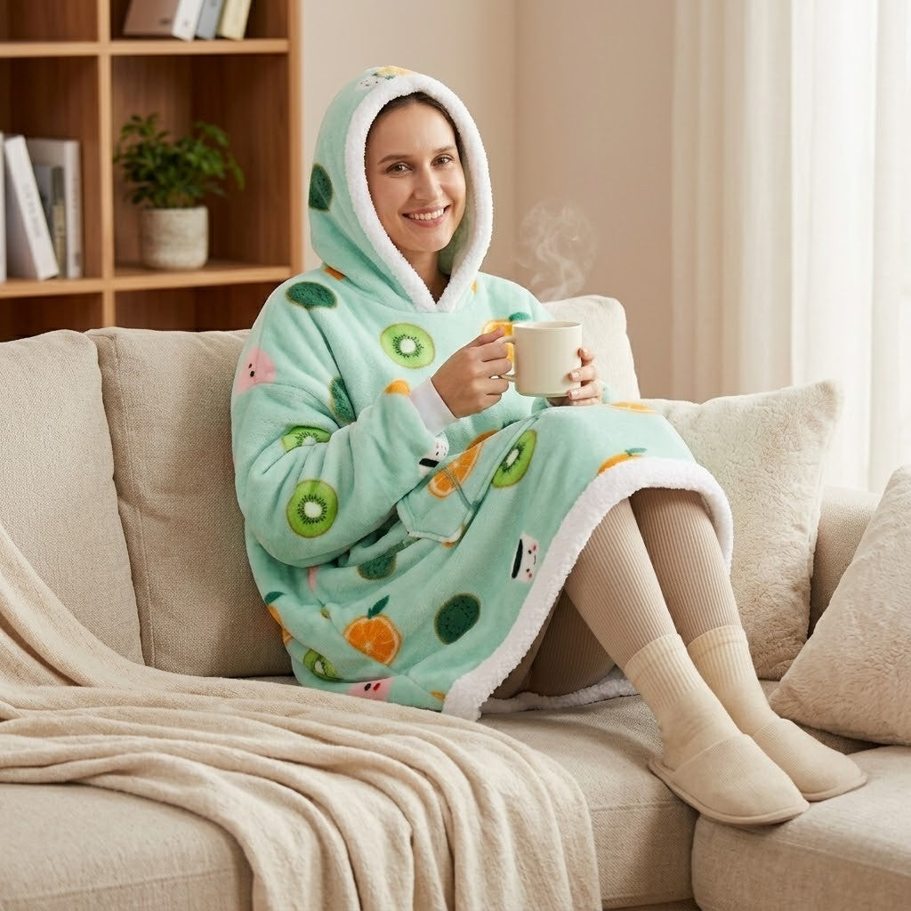 Poncho polaire femme Fruits