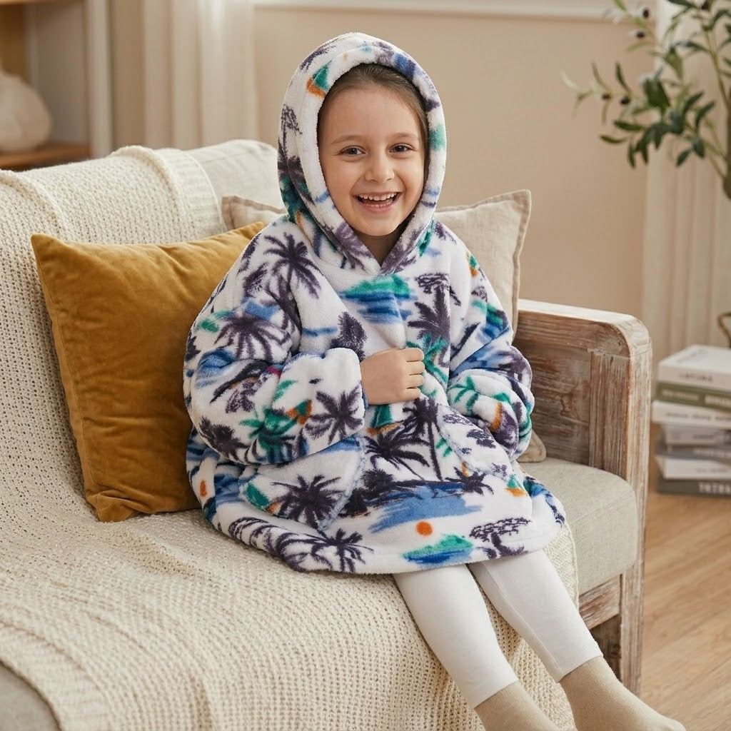 Poncho polaire enfant cocotier