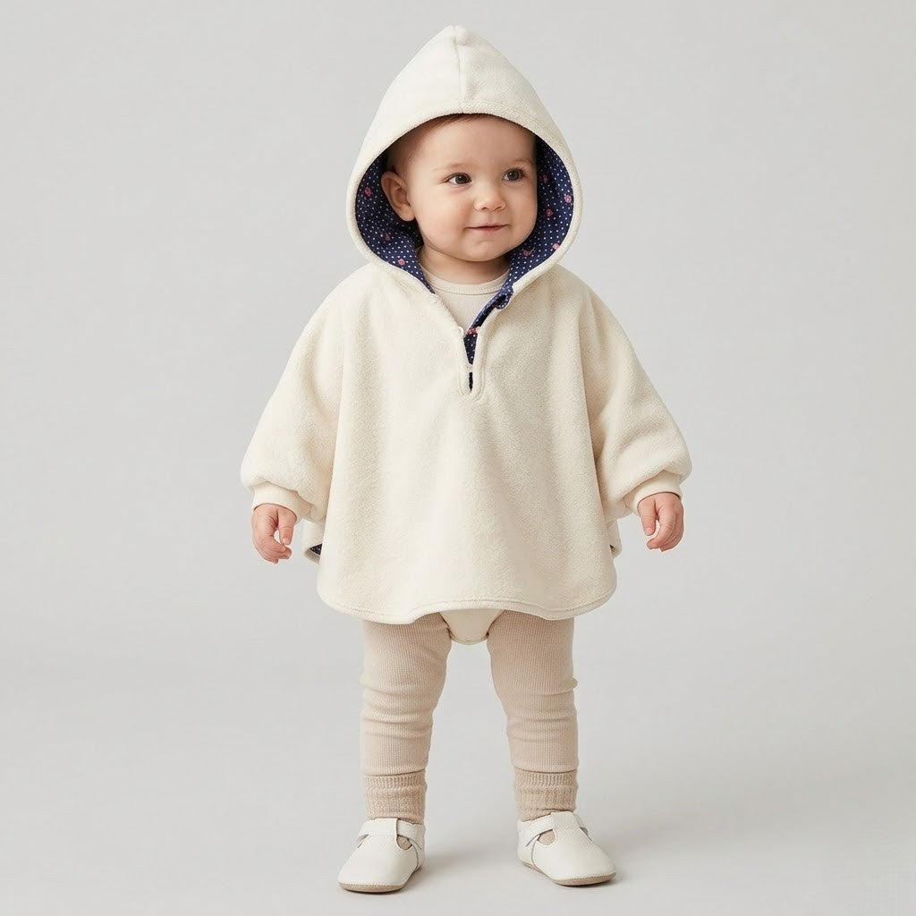 Poncho chaud bébé à capuche