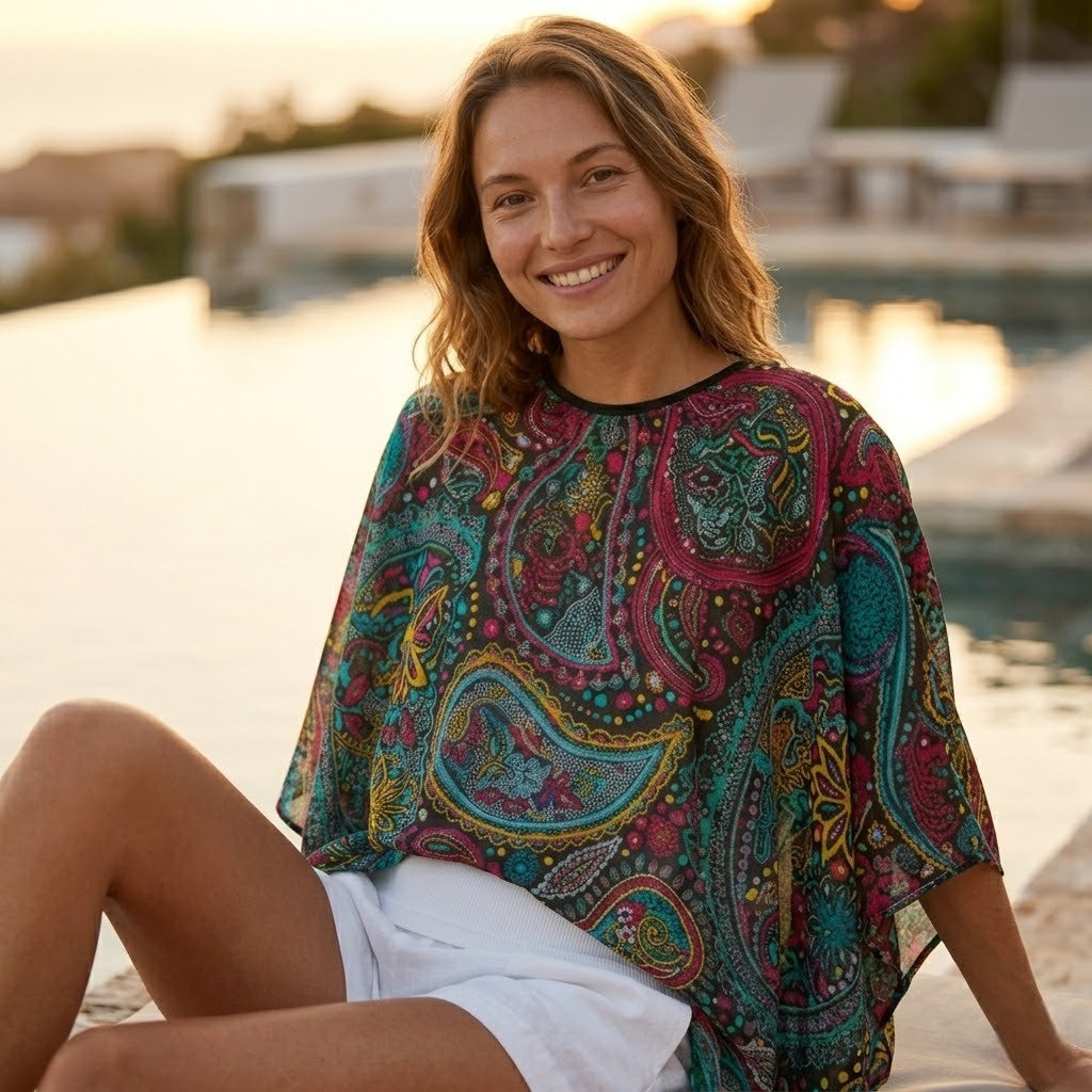 Poncho été femme bohème