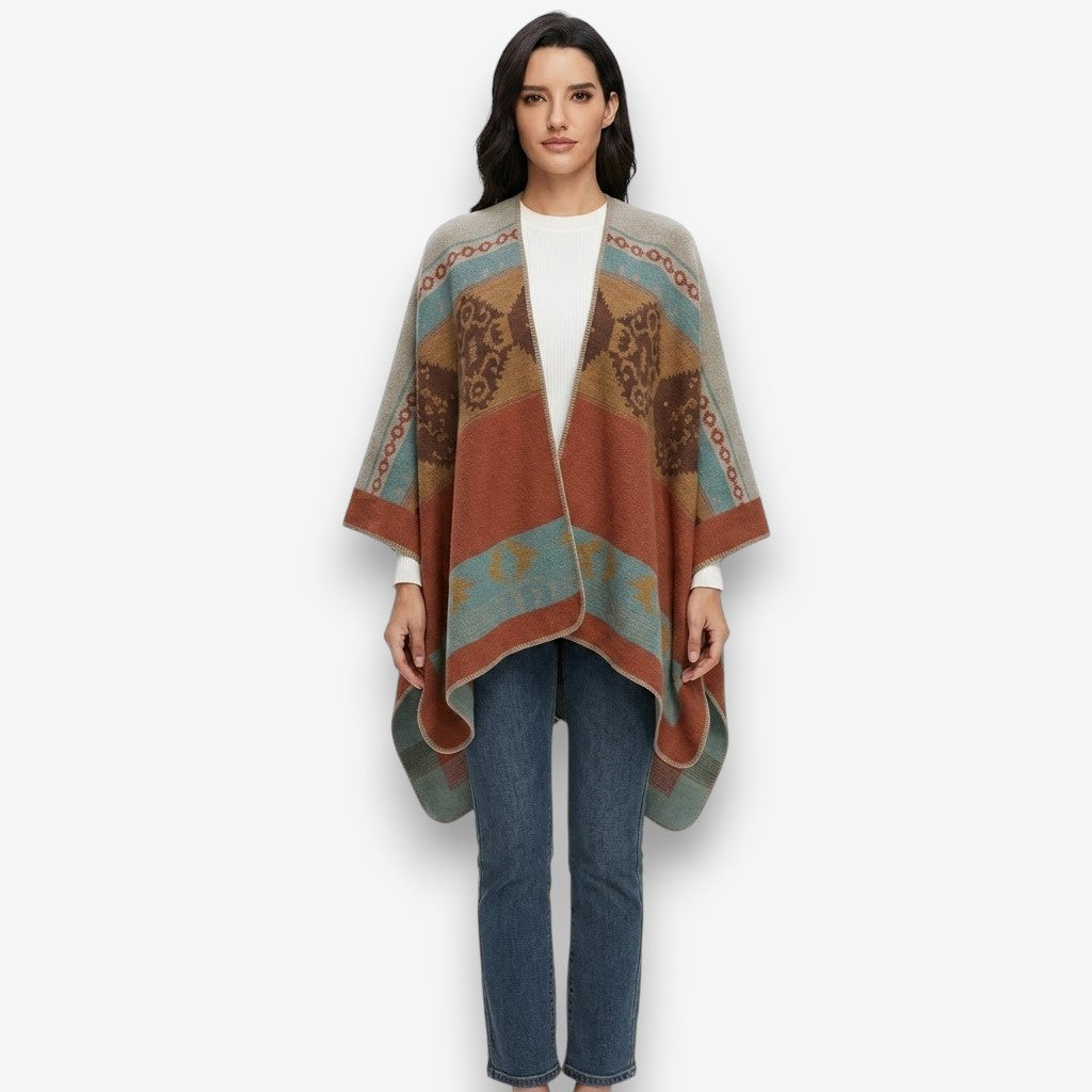 Poncho polaire femme coloré