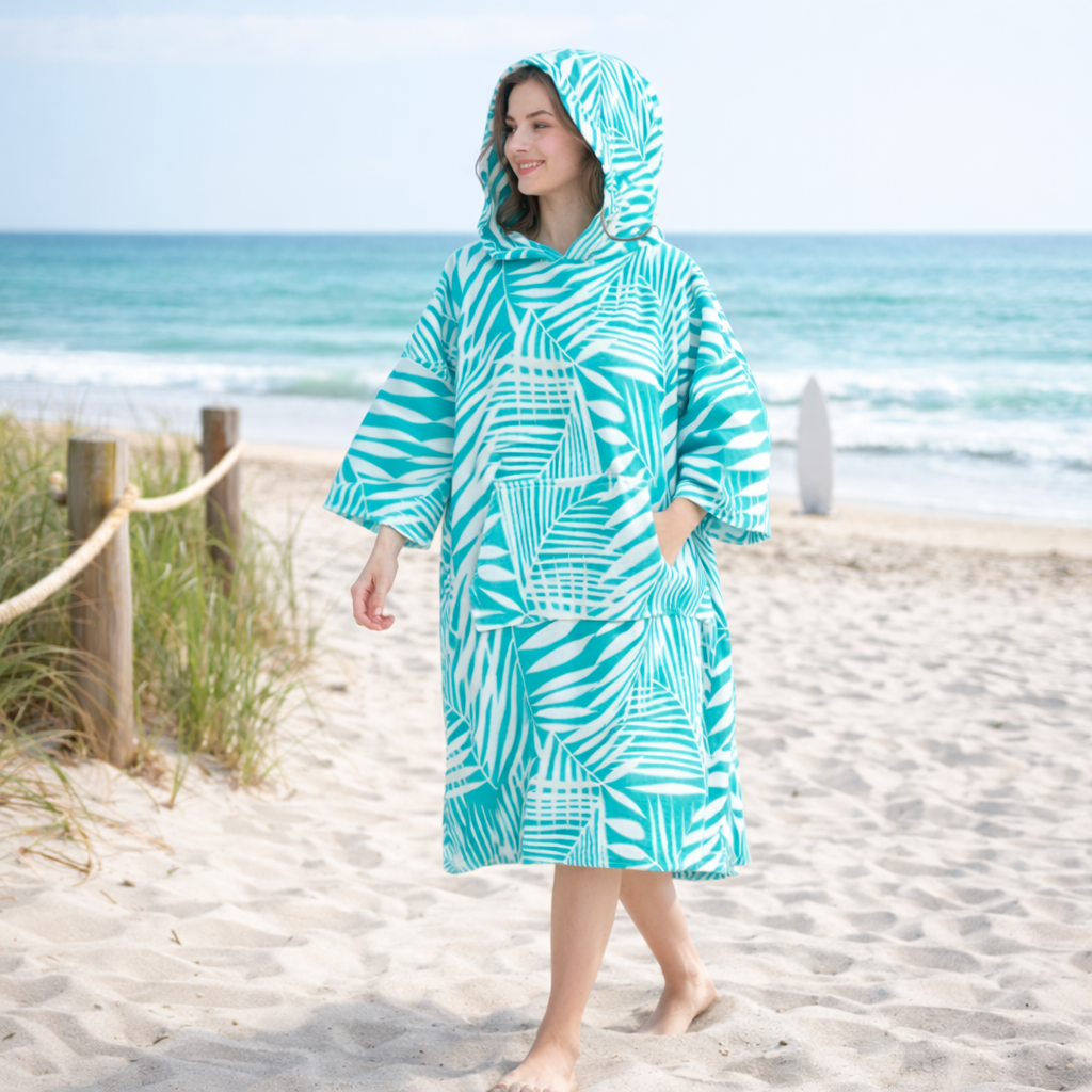 Poncho surf femme tropical