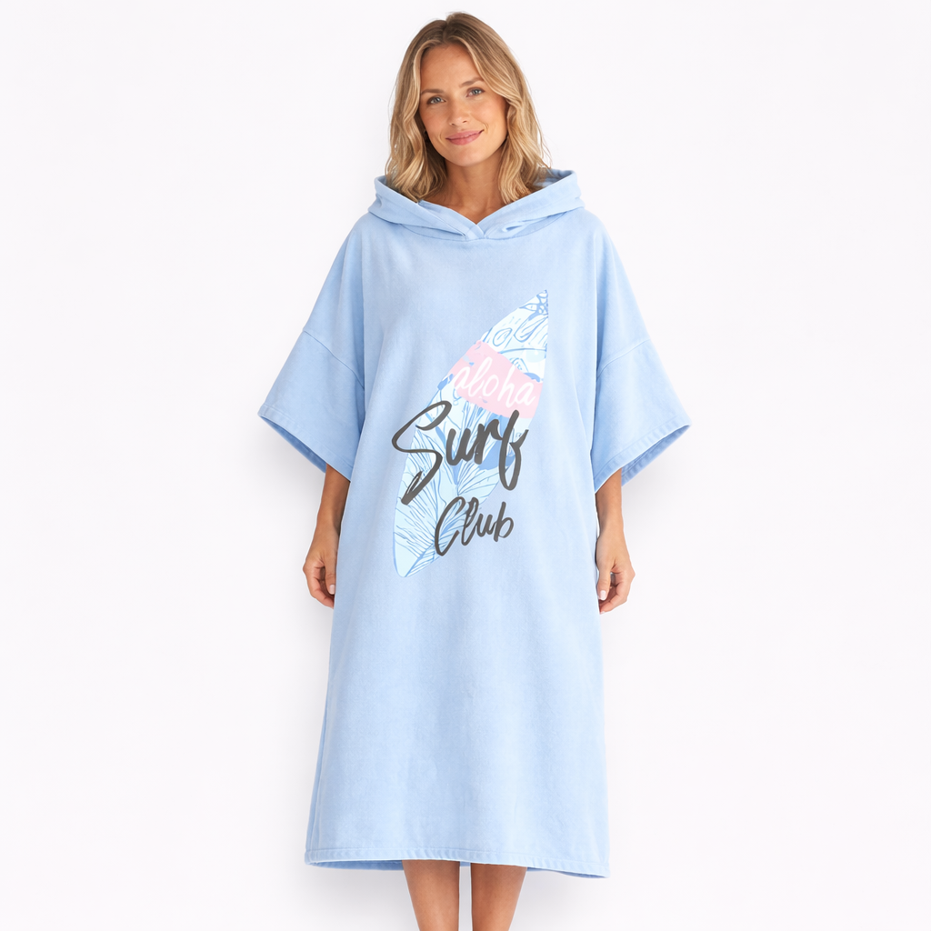 Poncho surf femme bleu