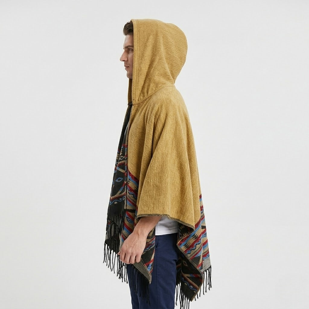 Poncho chaud homme design