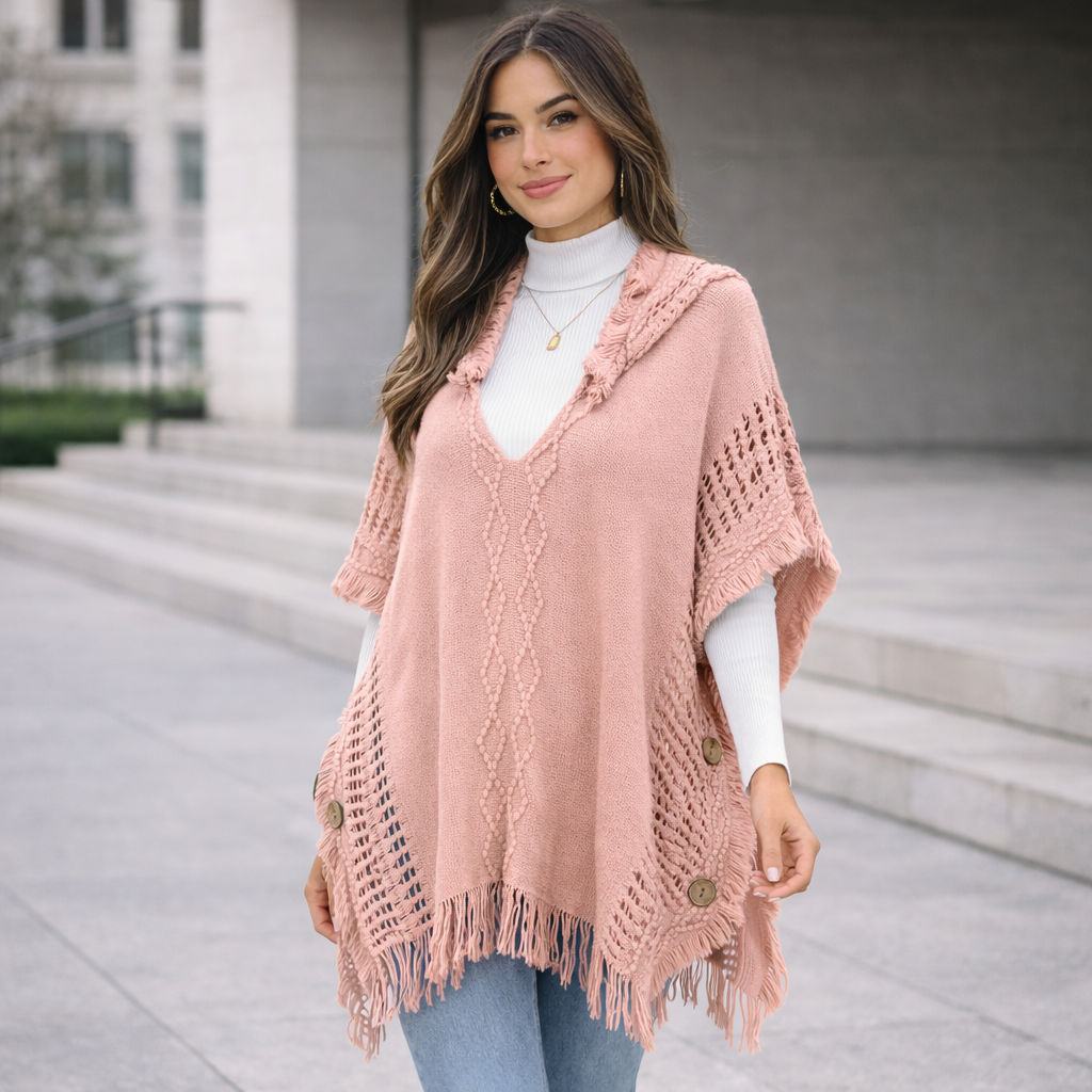 Poncho laine femme cocooning