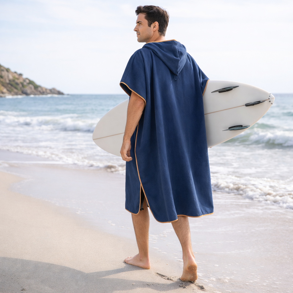 Poncho plage homme microfibre
