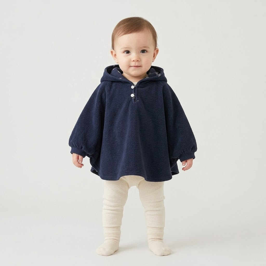 Poncho chaud bébé à capuche