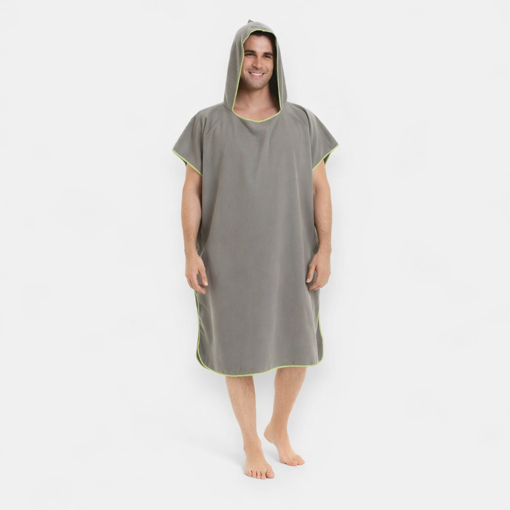 Poncho plage homme gris