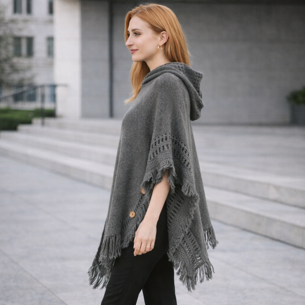 Poncho en laine femme tendance